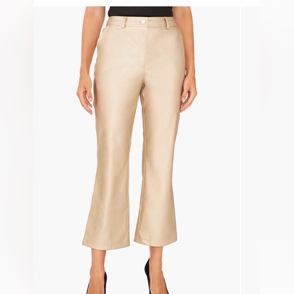 Halogen Light GOLD “leather like” ankle length pants! party cocktail night out